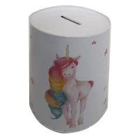 Spaarblik Eenhoorn roze met sterren 10x15 cm